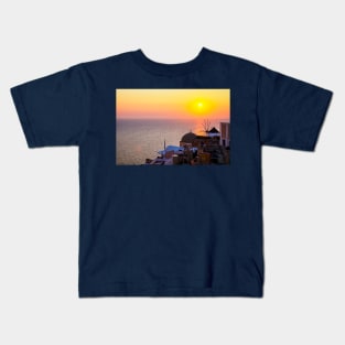 Oia Santorini Sunset Kids T-Shirt